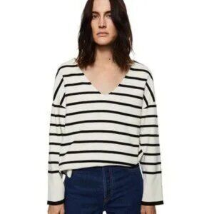 MANGO Oversized Striped Sweater - Small